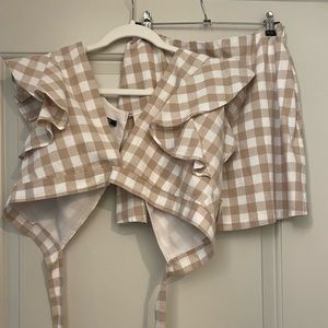 Tan and white set - selling set for $20. Only worn once.